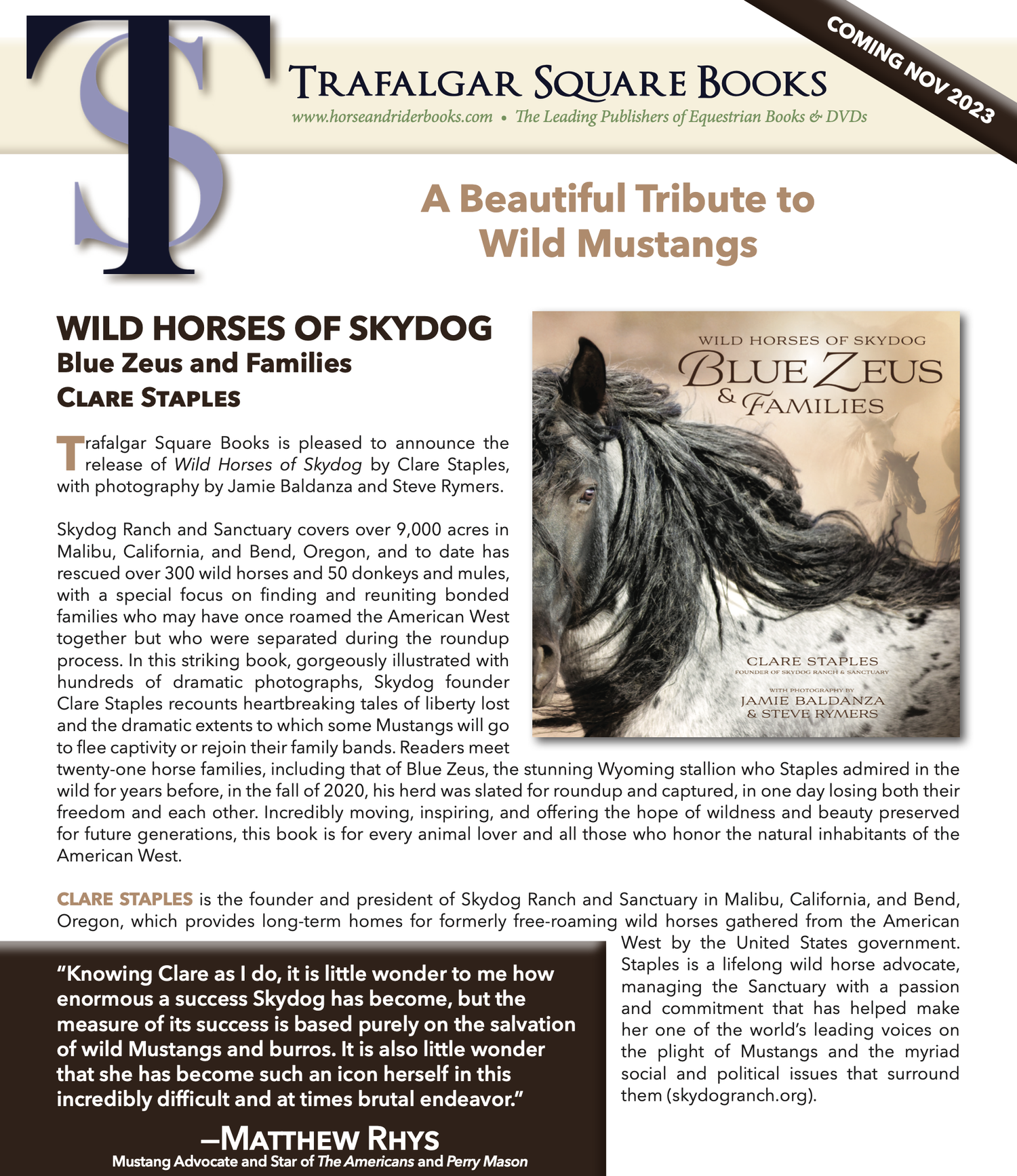 Wild Horses of Skydog: Blue Zeus and Families (Collectors Edition